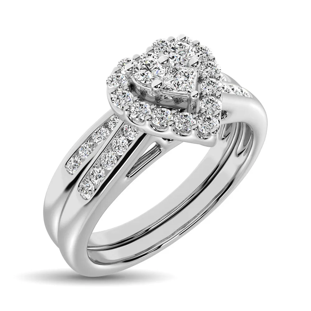 10K White Gold 1/2 Ct. Tw. Diamond Bridal Ring