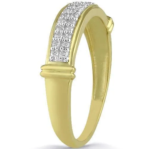 10K Yellow Solid Gold Diamond Wedding Ring Band Set 0.84 Ctw