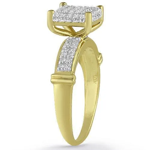 10K Yellow Solid Gold Diamond Wedding Ring Band Set 0.84 Ctw