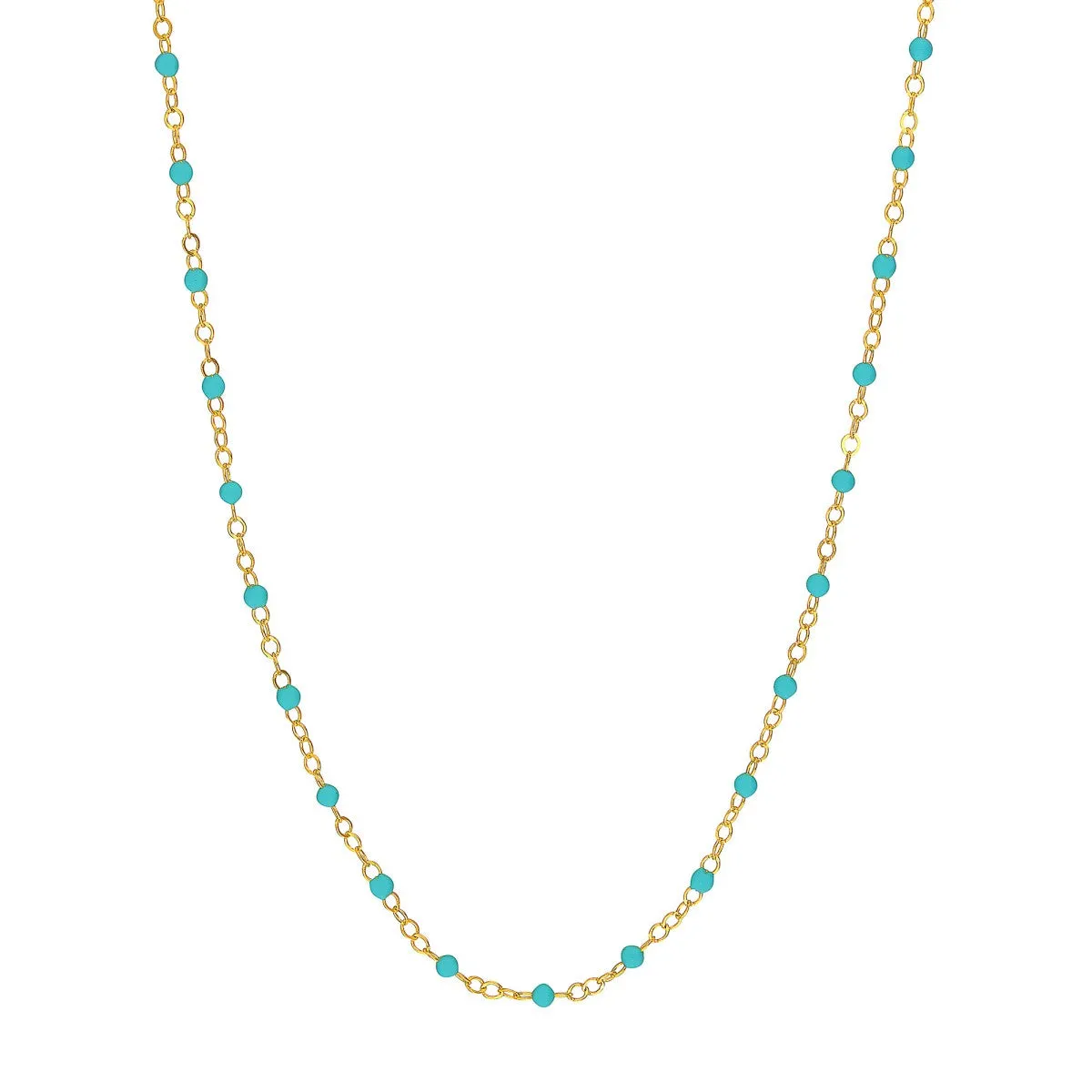 10KT Gold & Turquoise Beaded Necklace