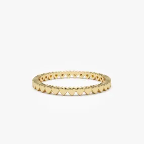 14k Gold Mini Heart Eternity Ring