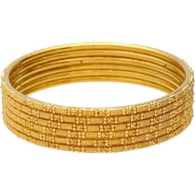 22K Gold Thin Indian Gold Bangle Set of 6