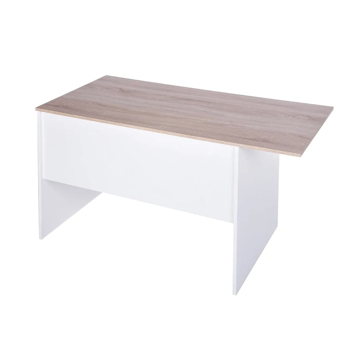 47.4" L Computer Desk with movable bookcase, oak & white