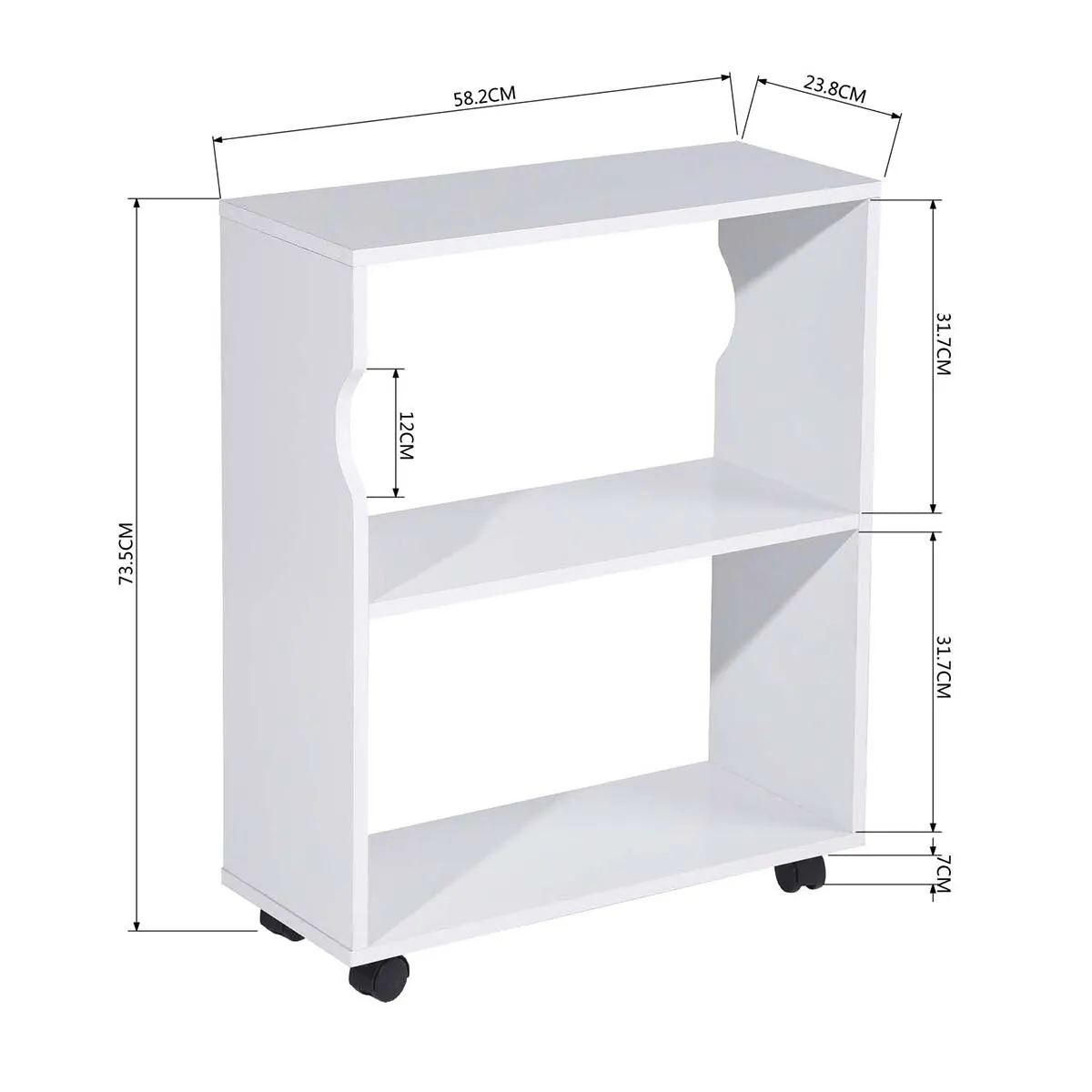 47.4" L Computer Desk with movable bookcase, oak & white