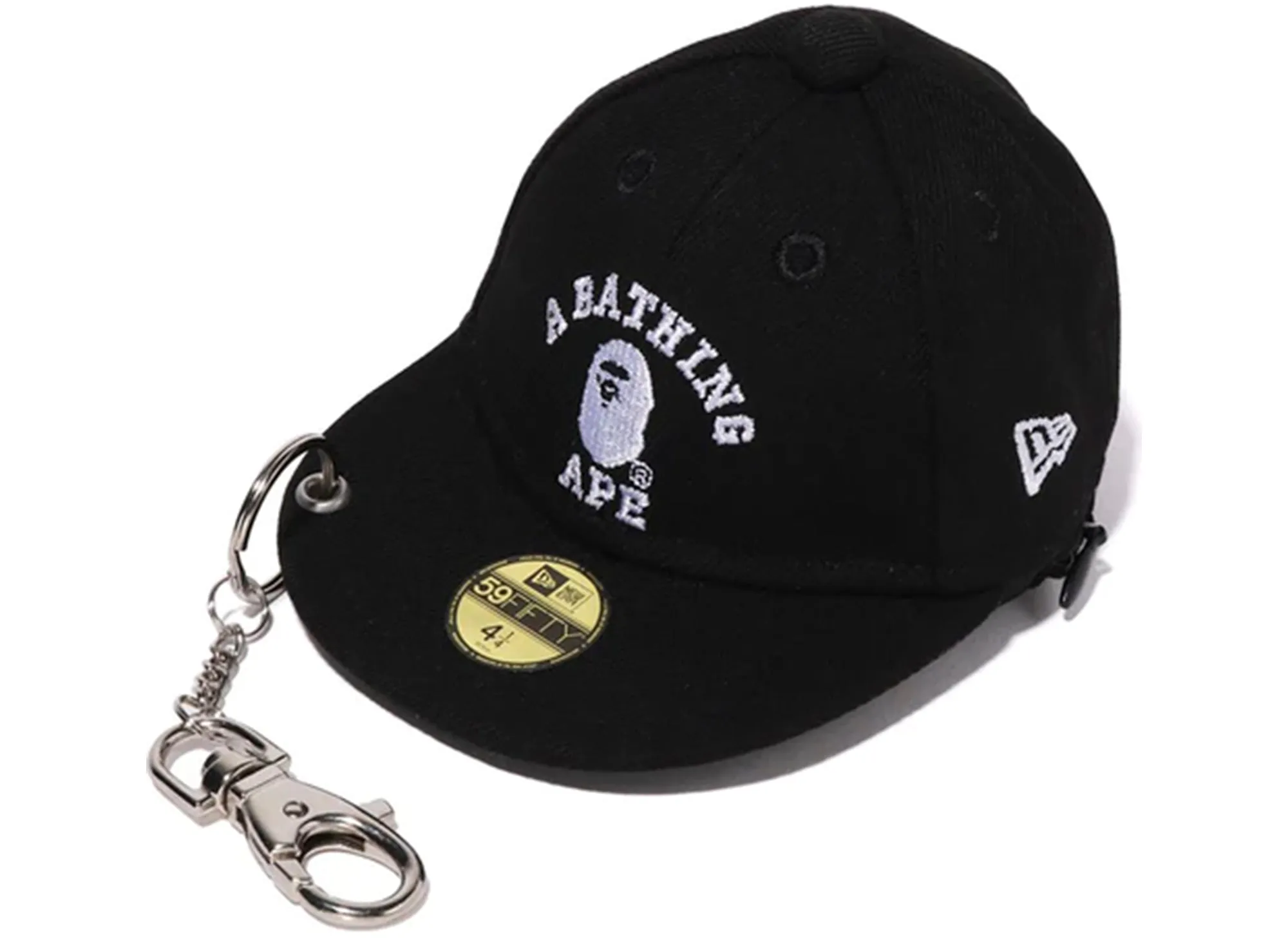 A Bathing Ape College New Era Cap Keychain Eco Bag in Black