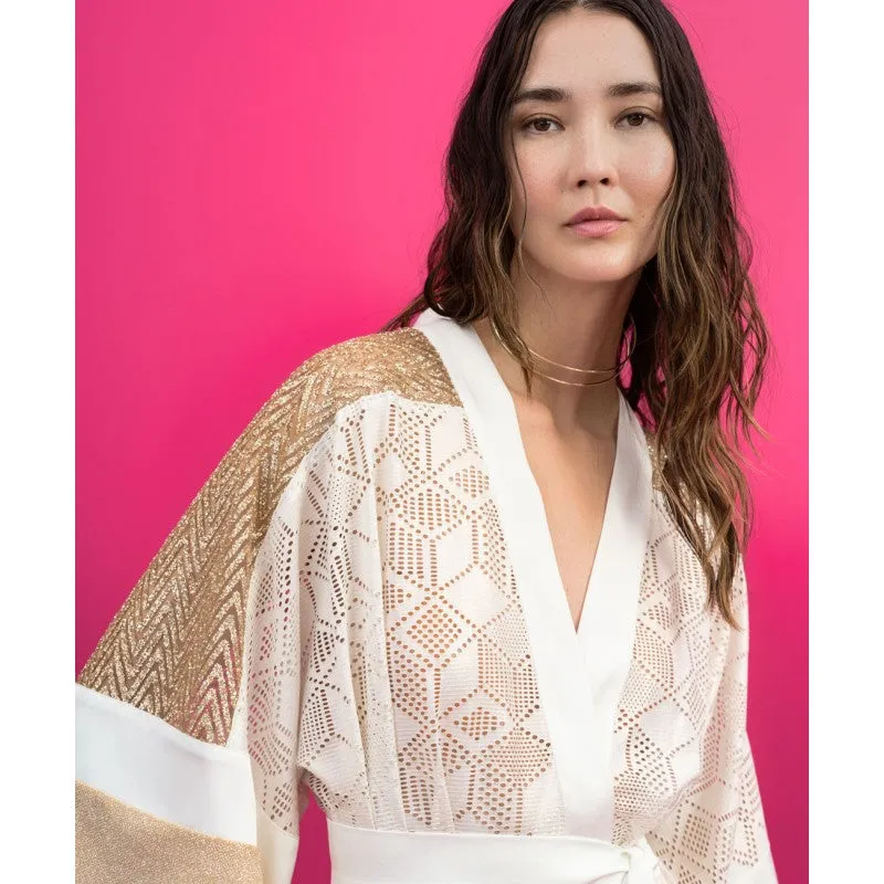 Access Mesh Knitted Kimono