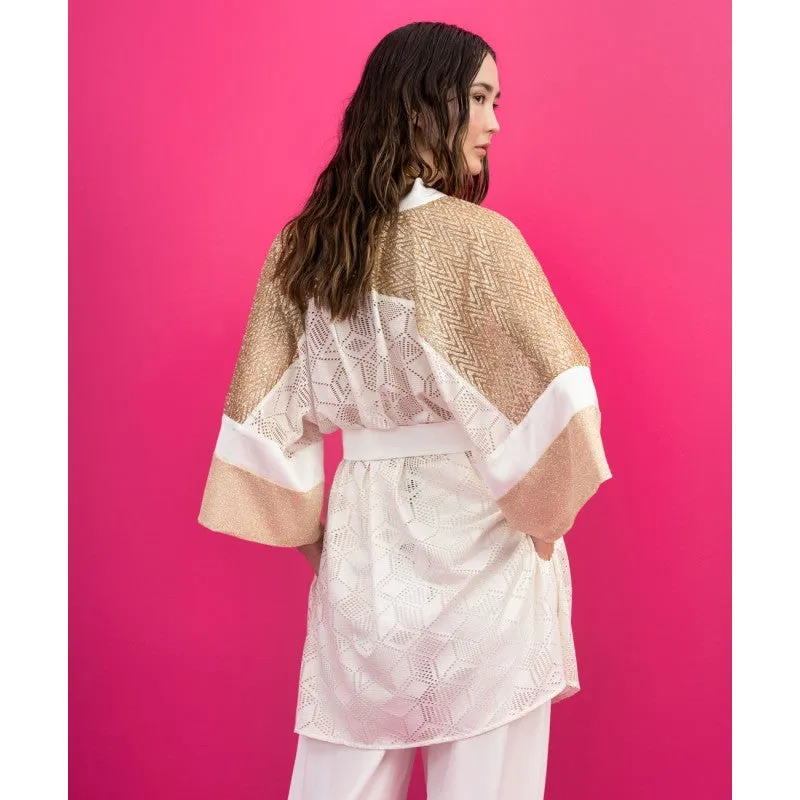 Access Mesh Knitted Kimono