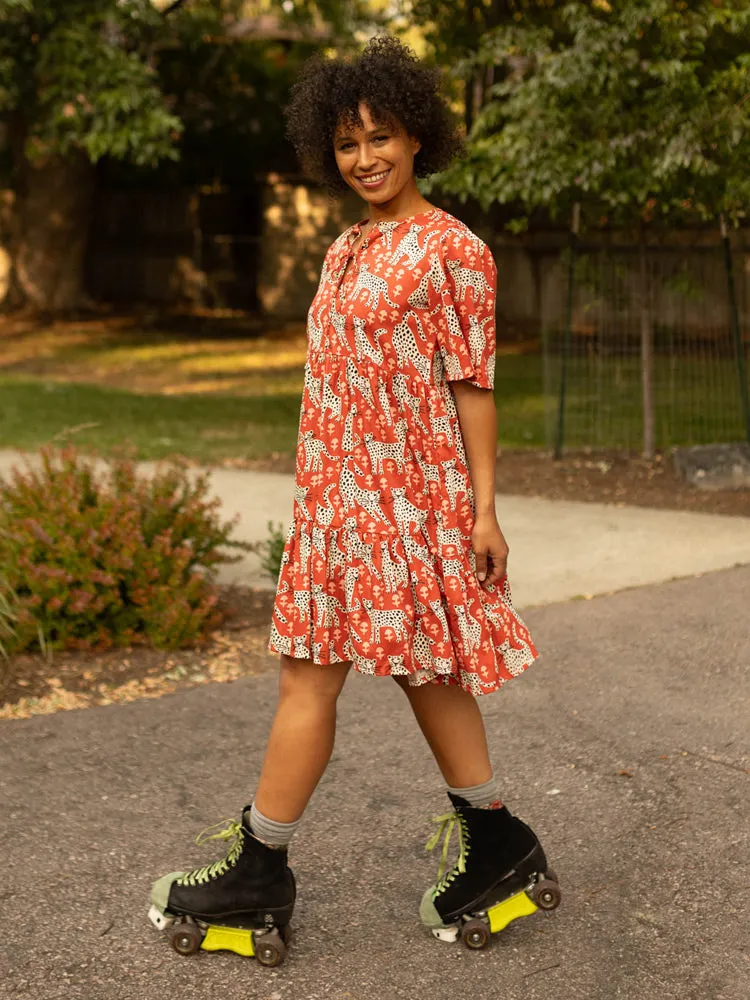 Adelaide Tiered Mini Dress - Poppy Leopard