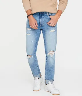 Aeropostale Mens' Skinny Taper Hemp Jean - Washed Denim - Size 27X30 - Cotton - Teen Fashion & Clothing Medium Wash