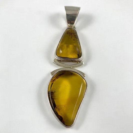 Amber & Sterling Silver Pendant