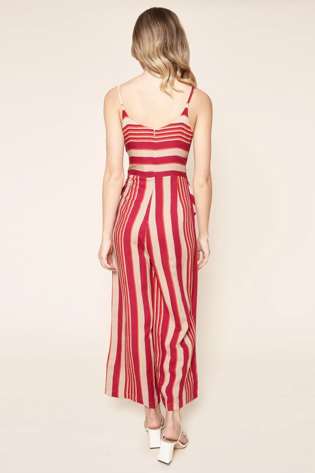 Amelie Striped Tie Front Jumpsuit