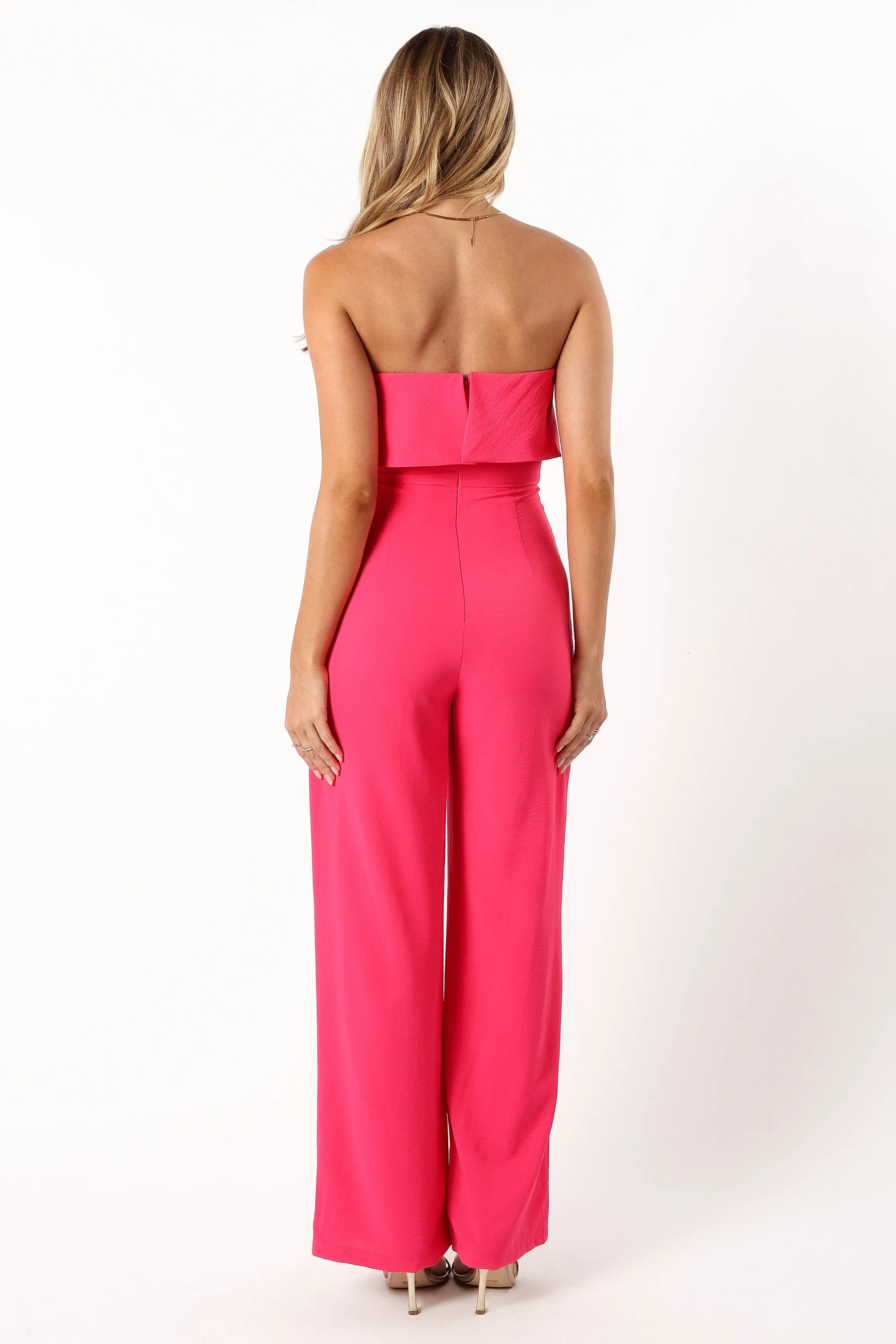 Annabella Strapless Jumpsuit - Hot Pink