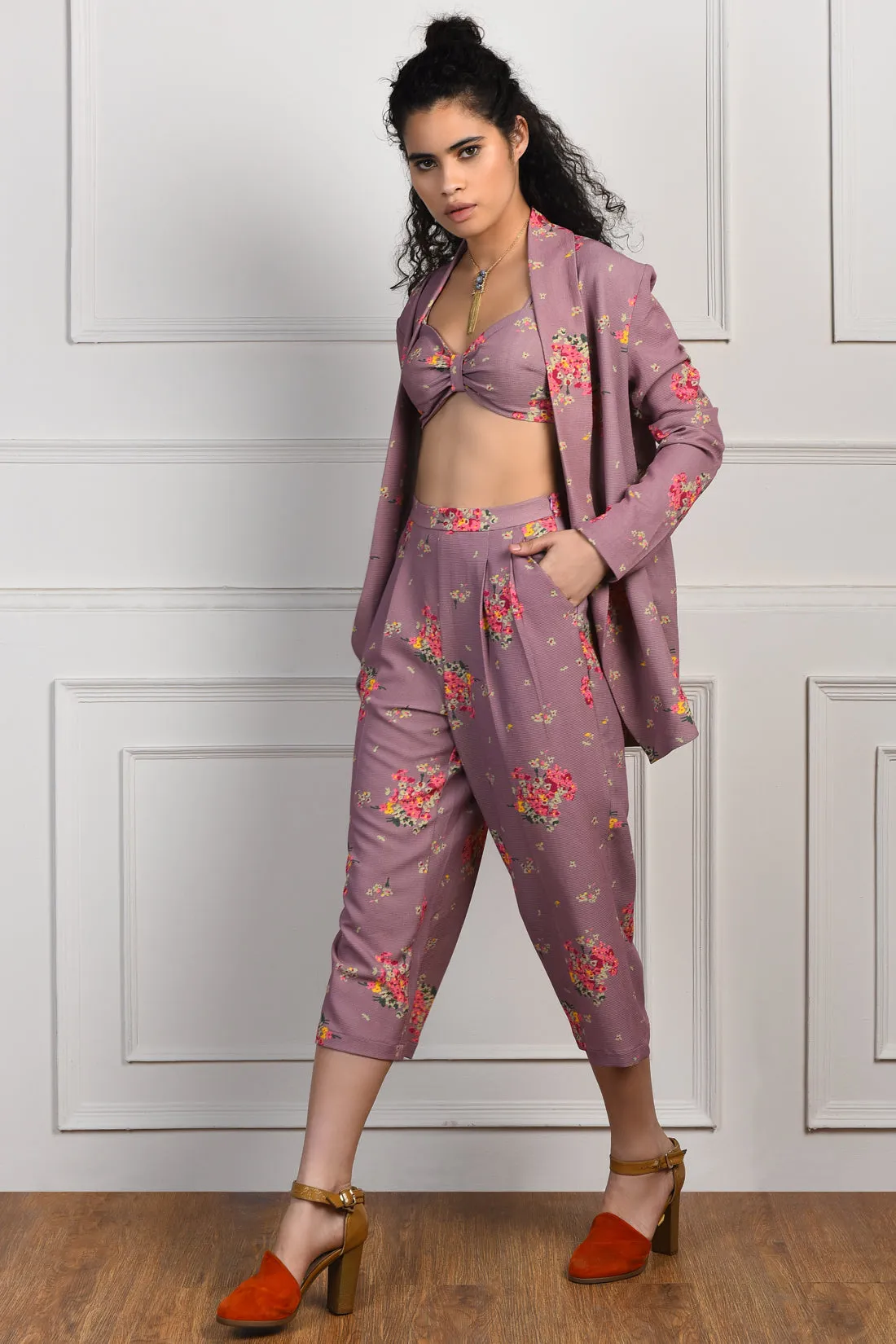 Anusha Dandekar Pretty In Lavender Three Piece Set