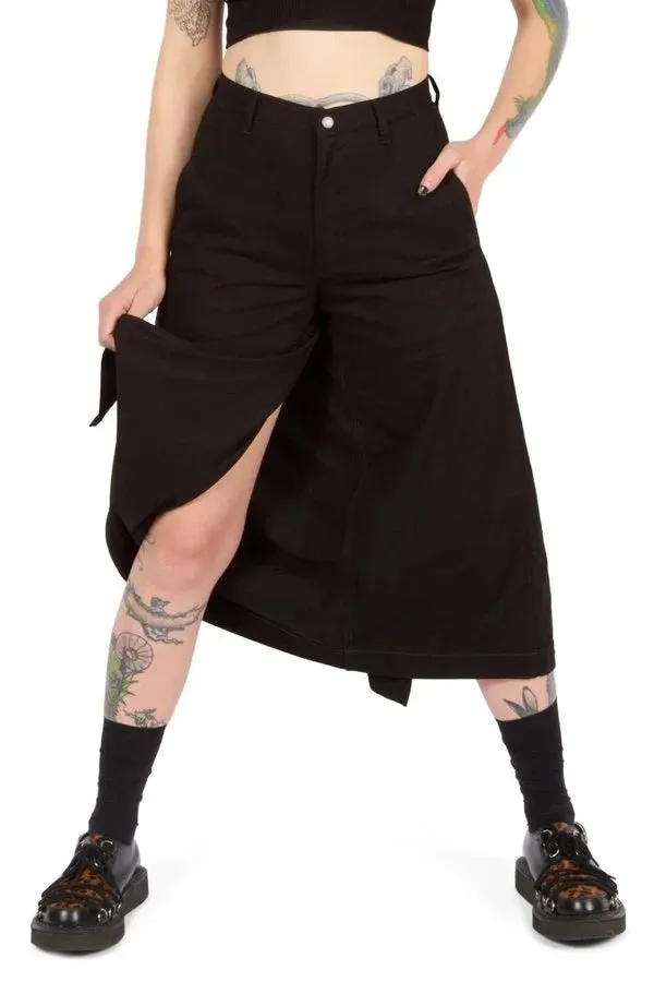 Asymmetric Skirt Pants