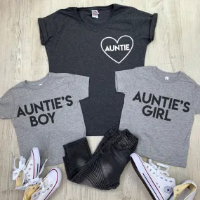 Auntie & Auntie's Boy & Girl Mum & Kid Matching Tees (MRK X)