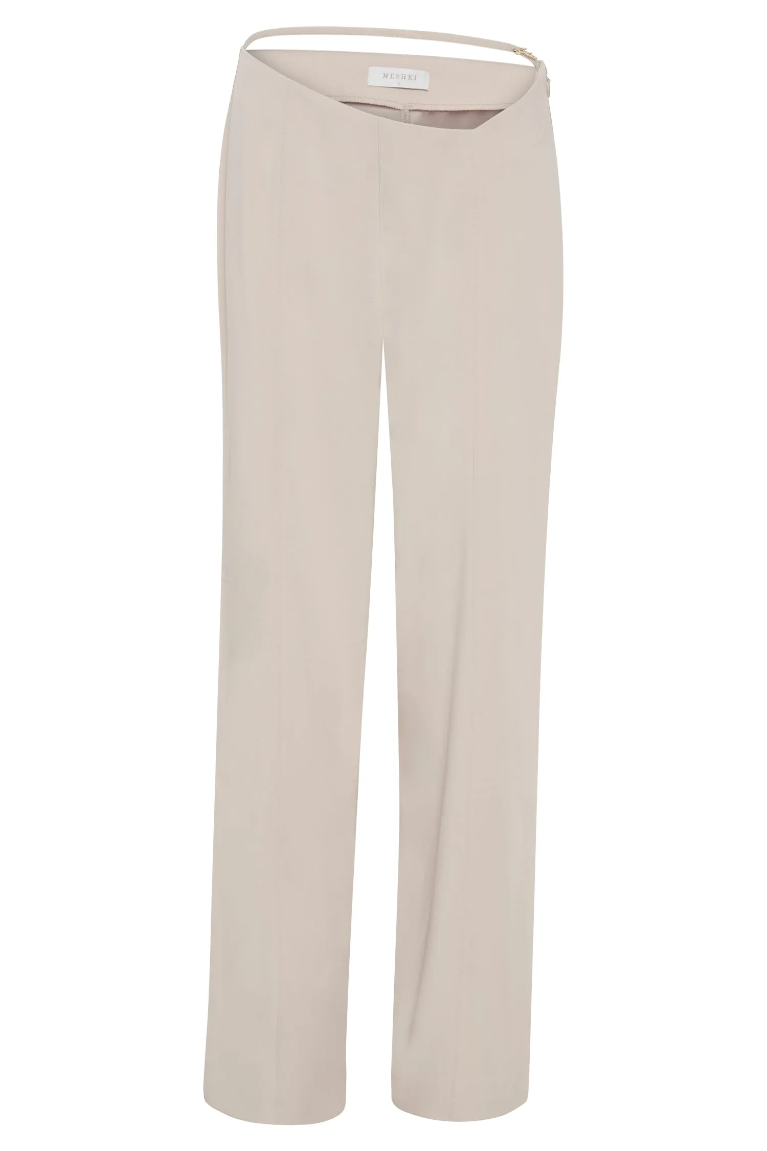 Bahar Mid Rise Wide Leg Strap Pant - Wheat