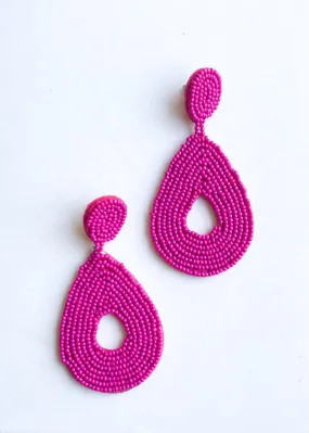 Barre Beaded Drops - Fuchsia