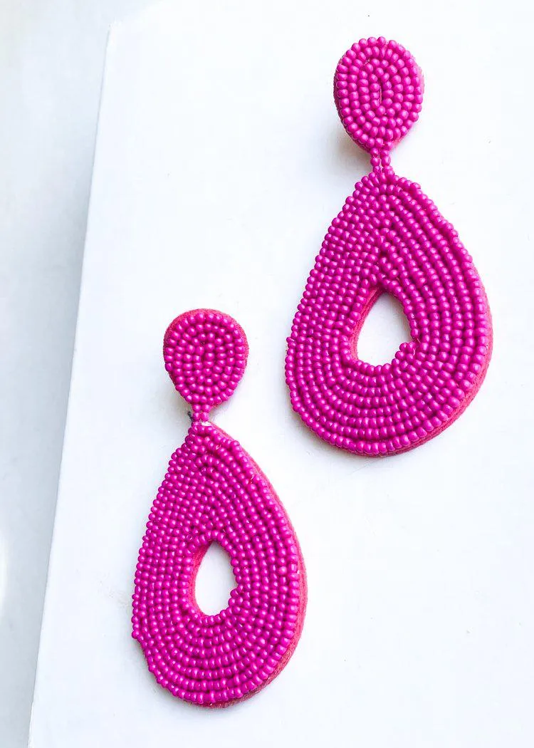 Barre Beaded Drops - Fuchsia