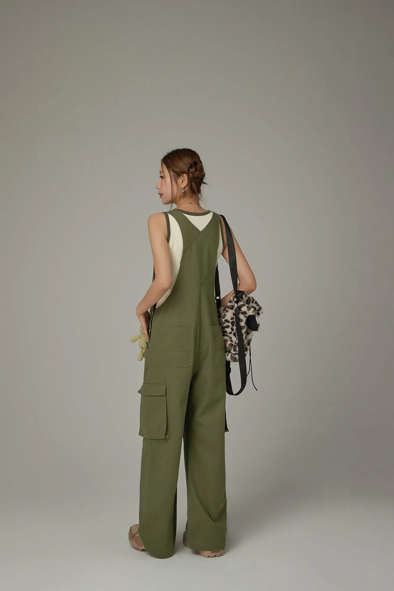 Basic Pocket Color Overalls