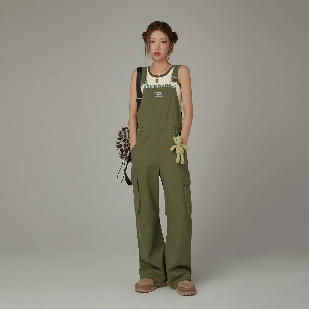 Basic Pocket Color Overalls