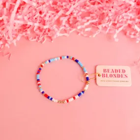 Beaded Blondes | Red, White & Blues Sprinkle Stretchy Bracelet