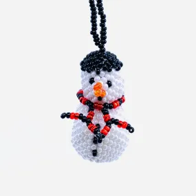 Beaded Christmas Ornament 3, Snowman