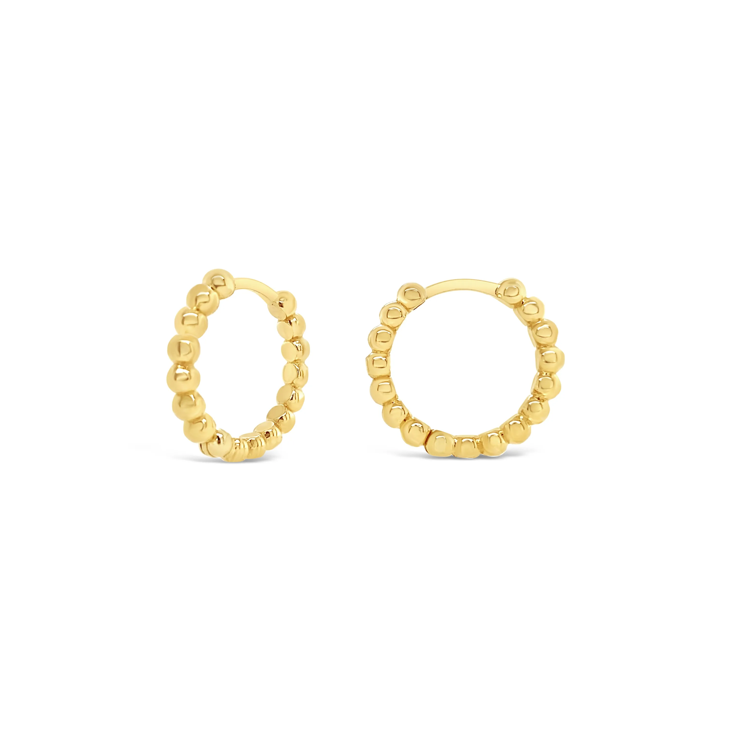 Beaded Gold Hoops