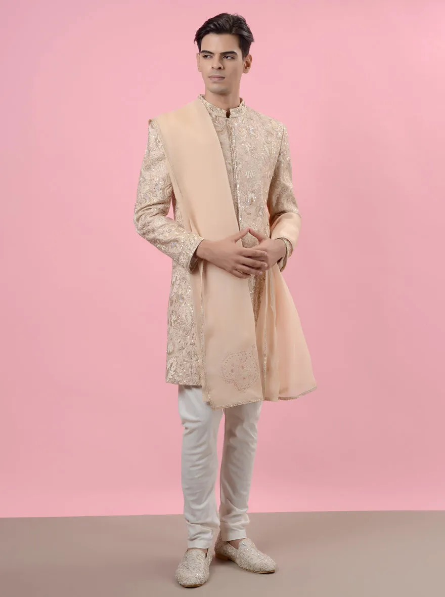 Beige Sherwani | TULA