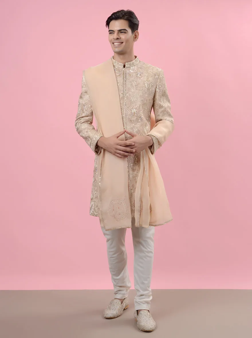 Beige Sherwani | TULA