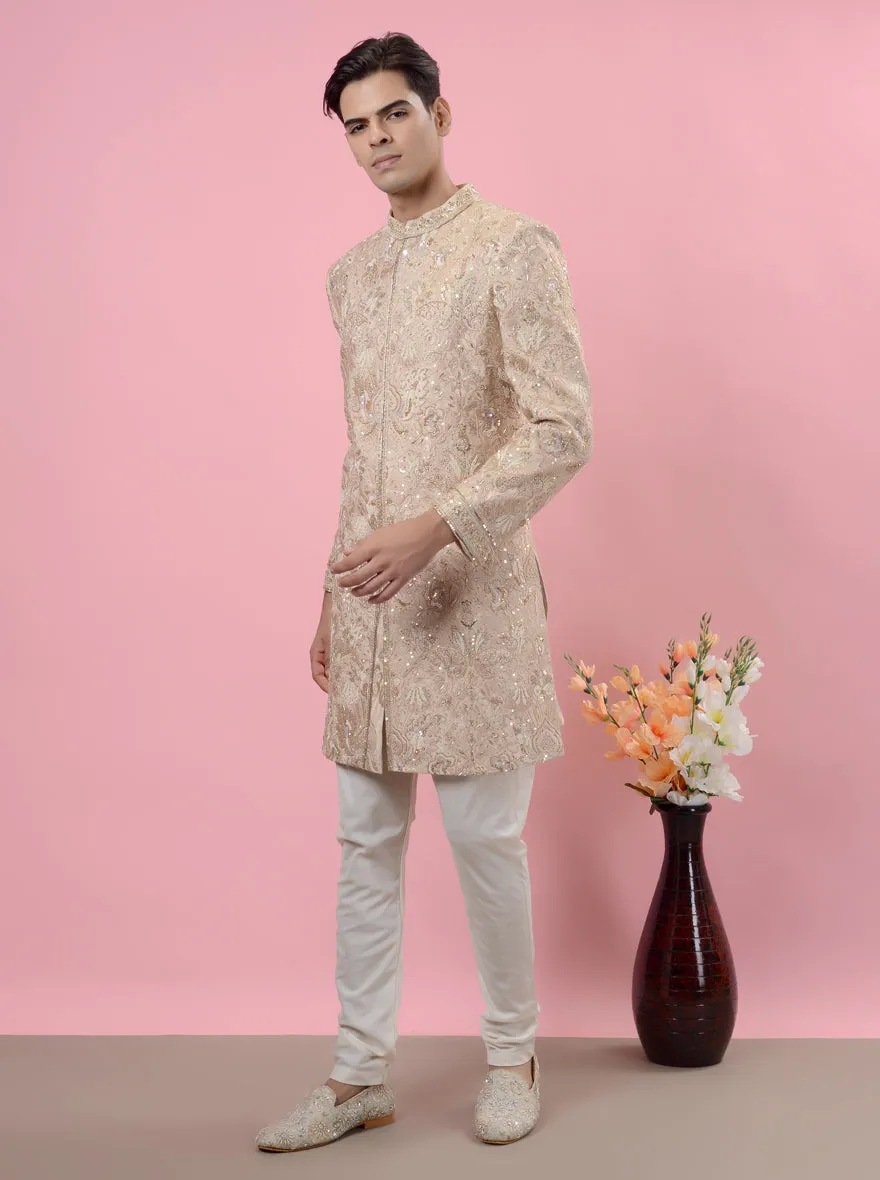 Beige Sherwani | TULA