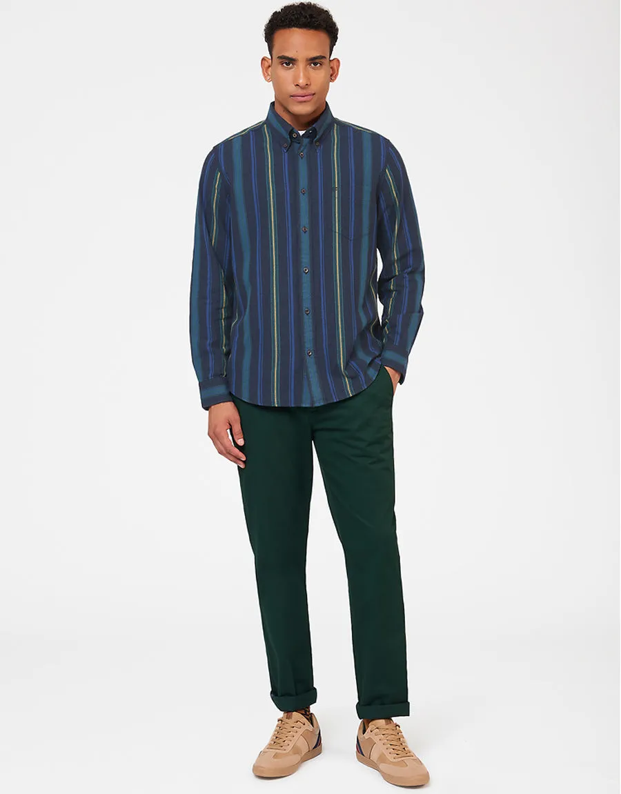 Ben Sherman Green Recycled Oxford Stripe Shirt