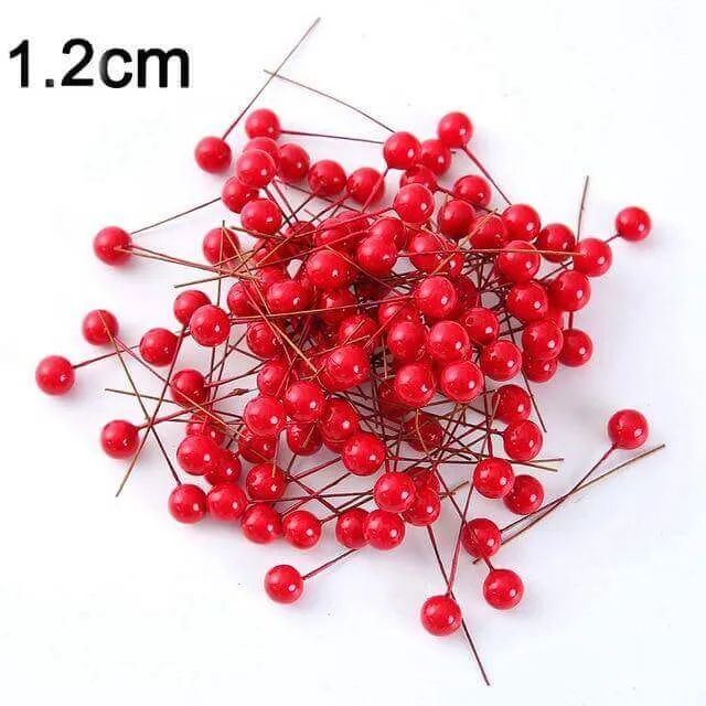 berry artificial flower red cherry pearlescent