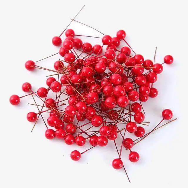 berry artificial flower red cherry pearlescent