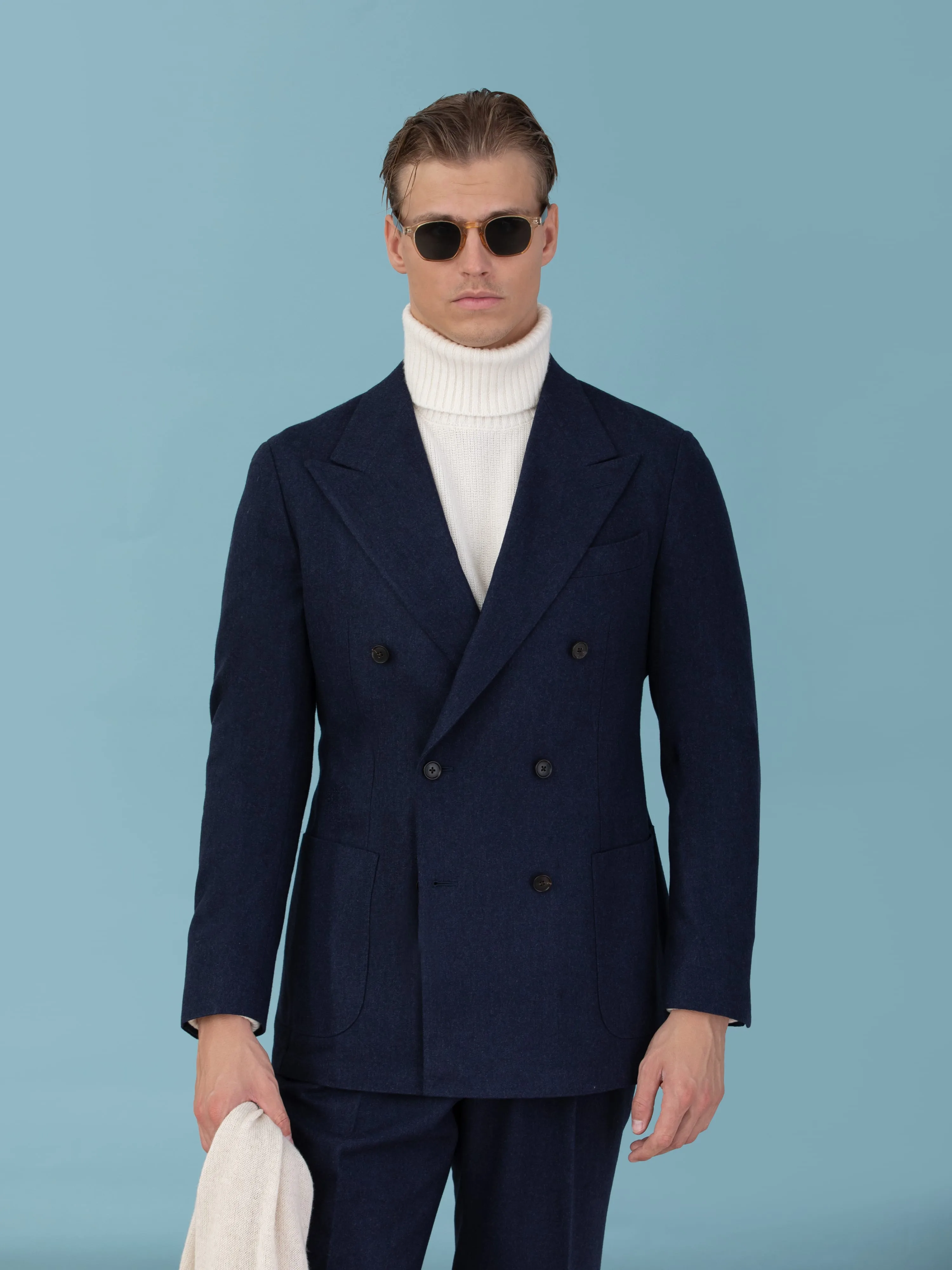 Biella Navy Flannel Jacket