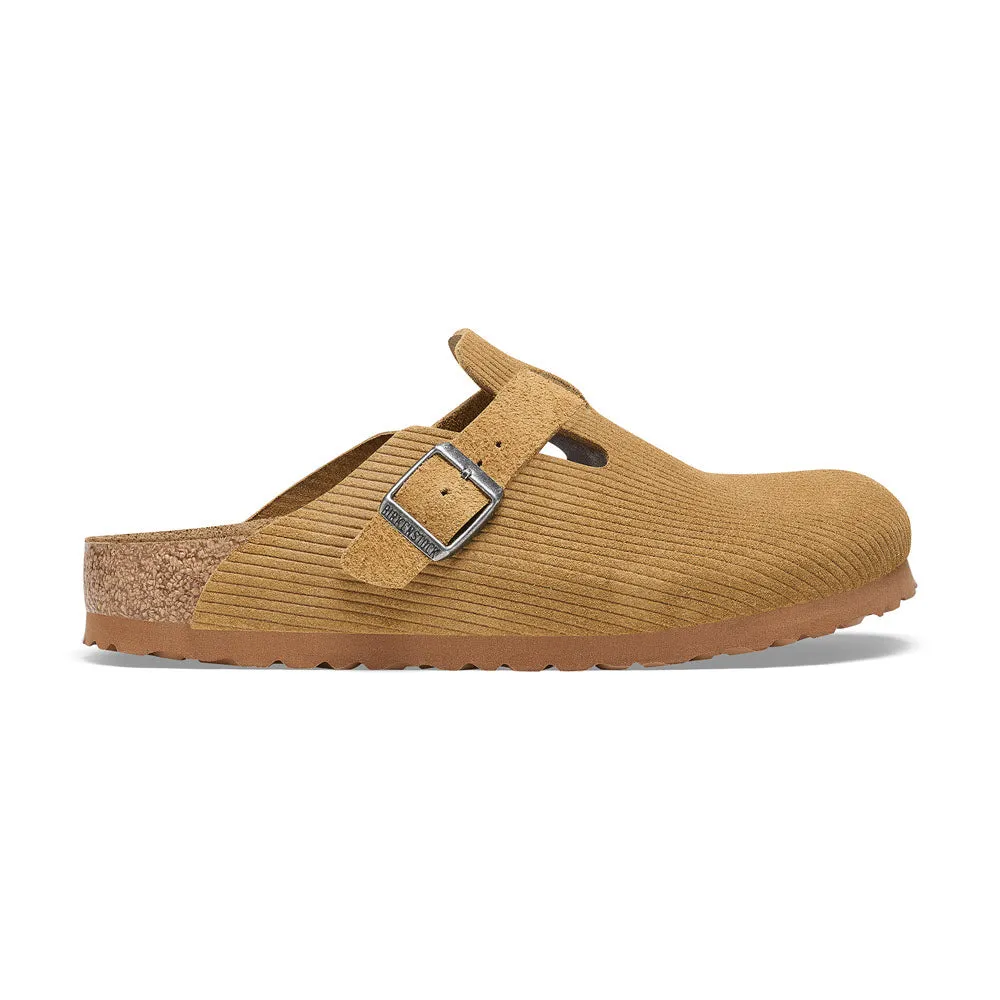 BIRKENSTOCK BOSTON CORDUROY CORK BROWN SUEDE - WOMENS