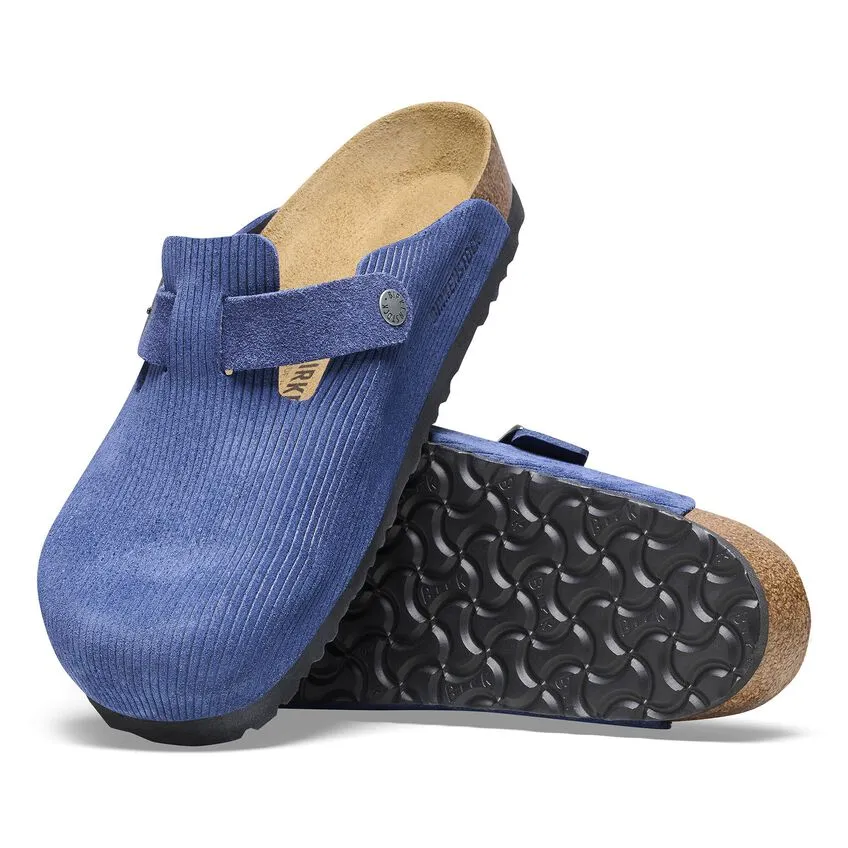 BIRKENSTOCK Women's Boston Suede Embossed (Indigo Blue - Narrow Fit)