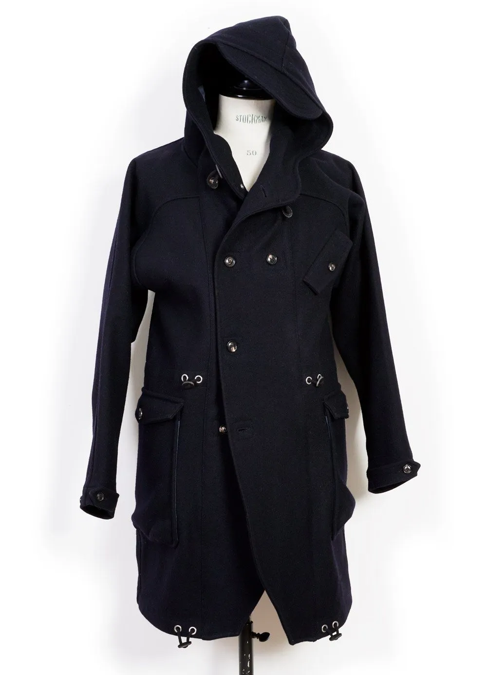 BJARNE | Long Wool Felt Parka | Classic Navy