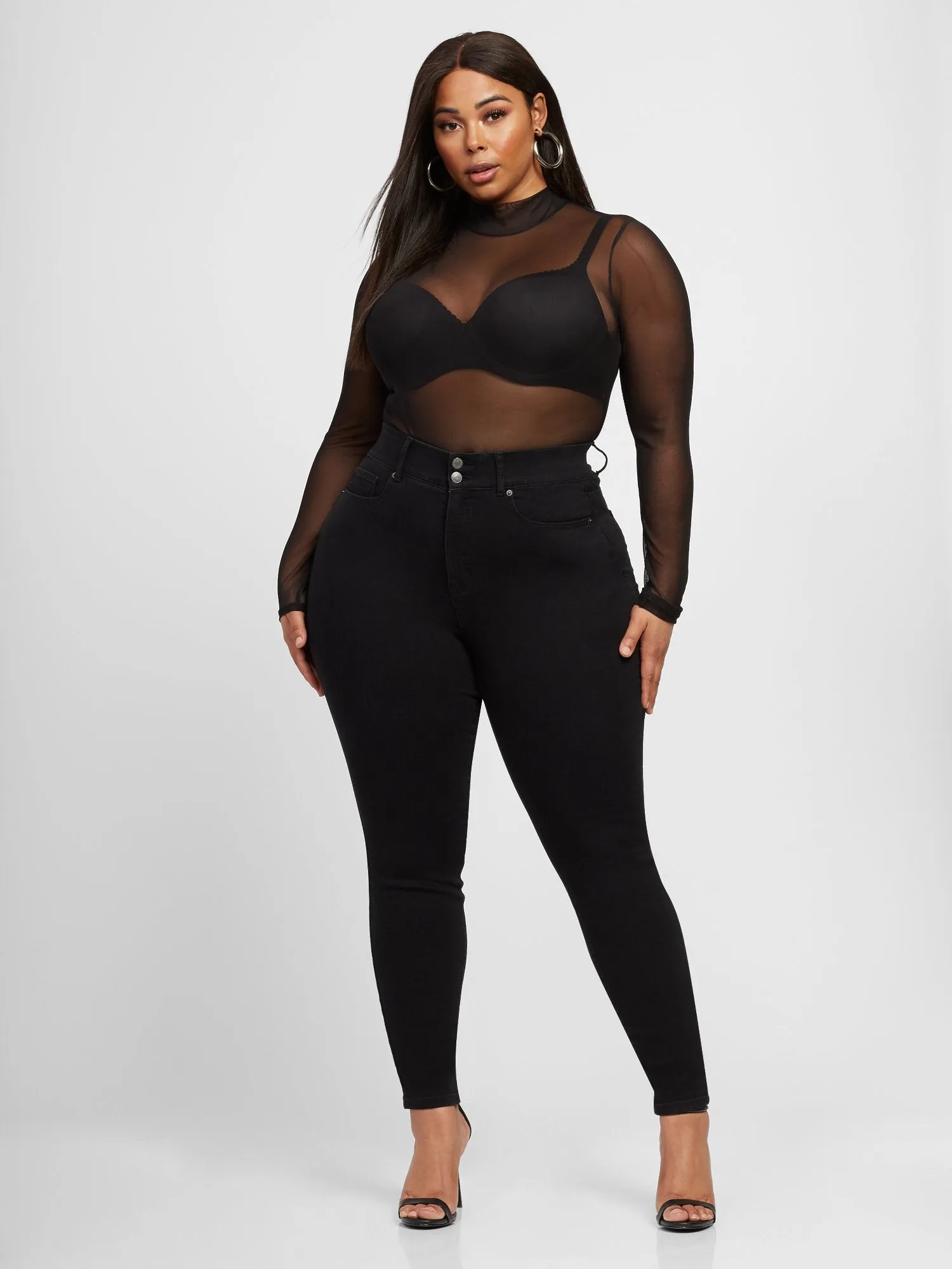 Black Curvy Fit Skinny Jeans - Short Inseam