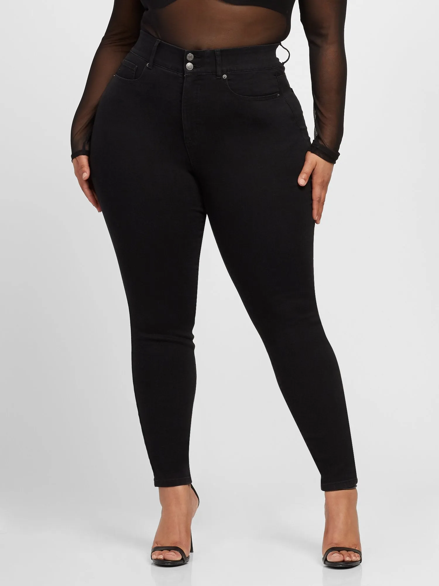 Black Curvy Fit Skinny Jeans - Short Inseam