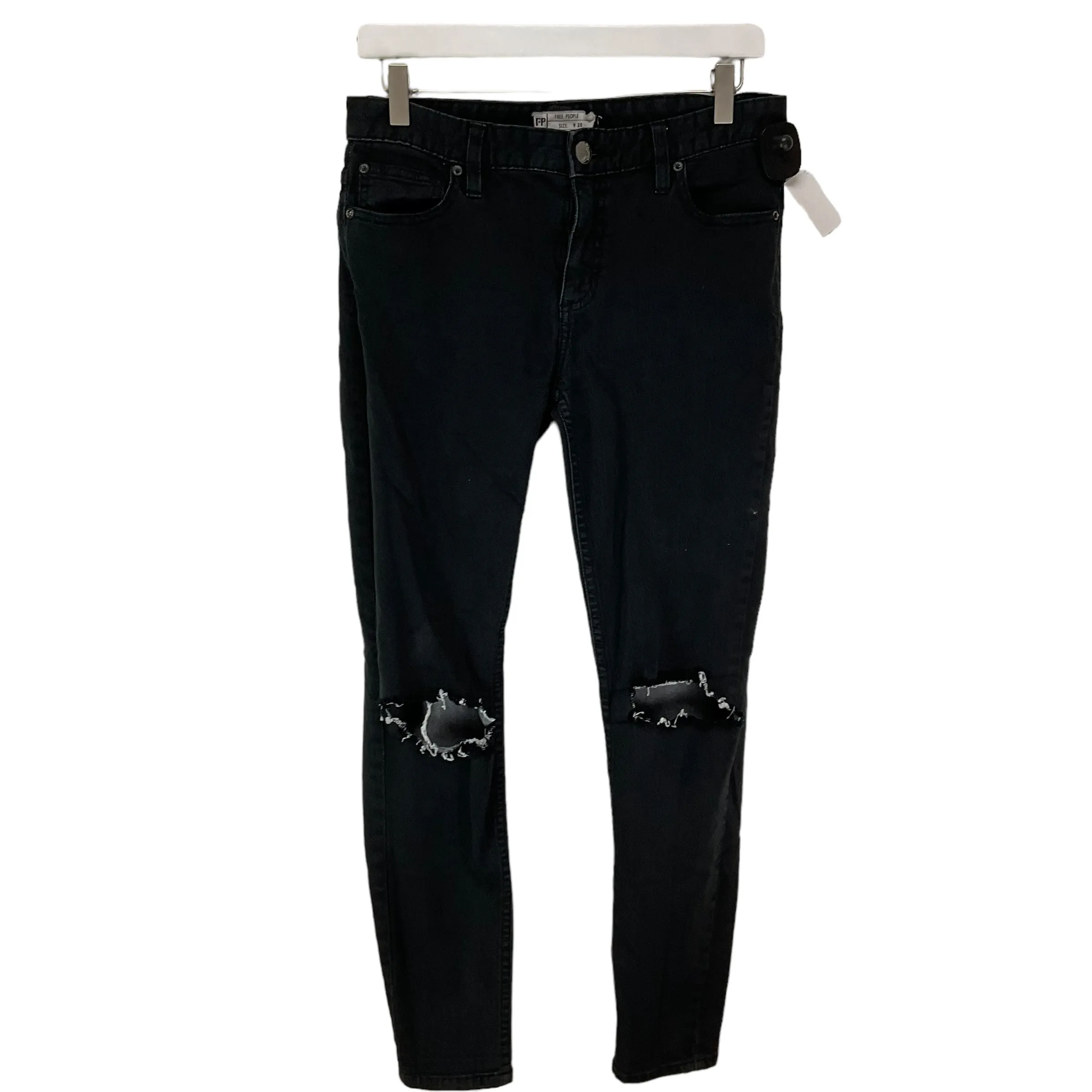 Black Denim Jeans Skinny Free People, Size 6