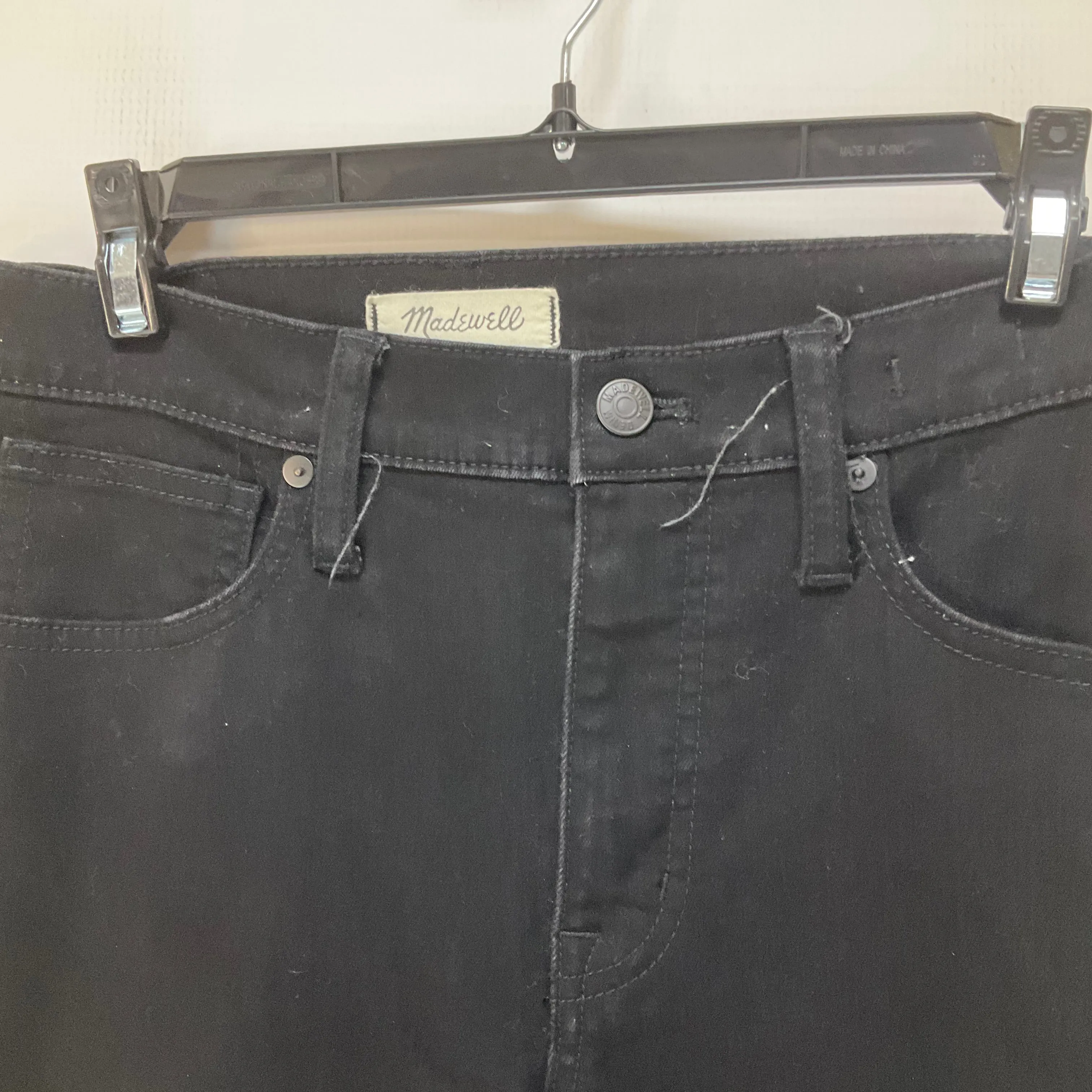 Black Denim Jeans Straight Madewell, Size 4