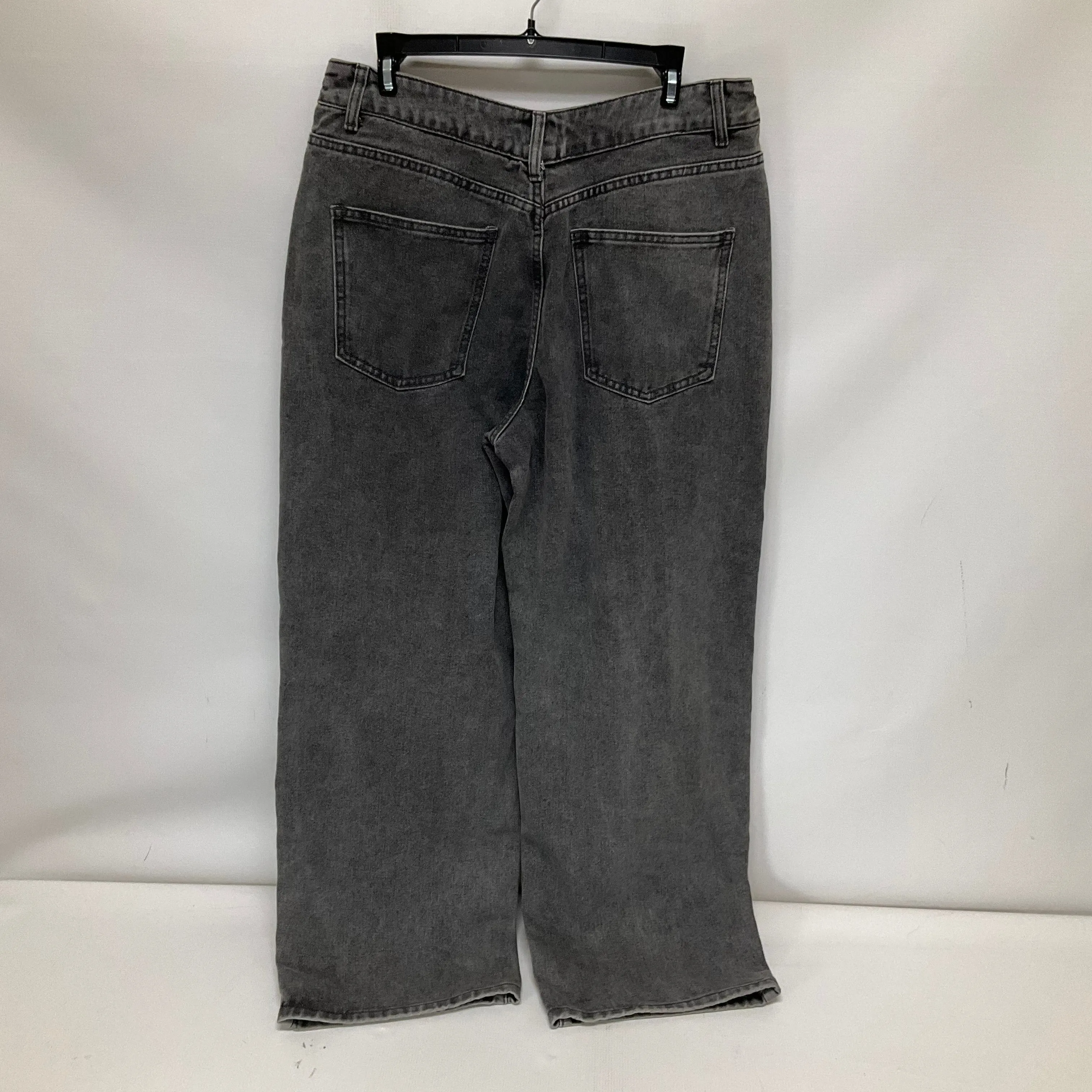 Black Denim Jeans Wide Leg Pretty Little Thing, Size 12