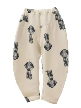 Black Dog Print Pants