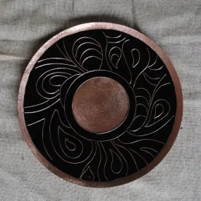 Black Handmade Copper Wallplate & Candle Holder