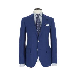 BLUE CHECK SUIT IN PURE VIRGIN WOOL