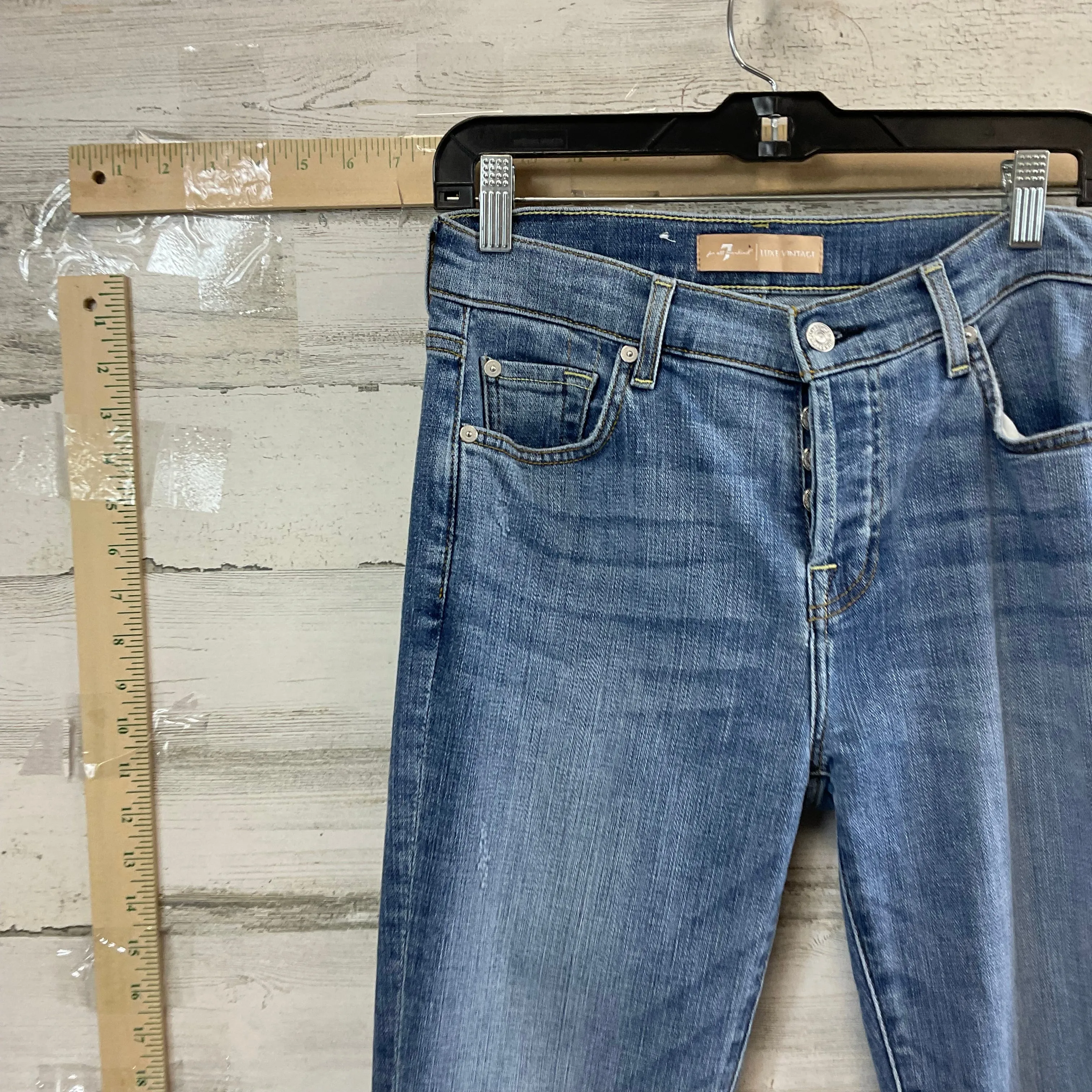 Blue Denim Jeans Straight 7 For All Mankind, Size 2