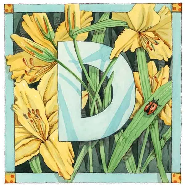 Botanical Alphabet Card