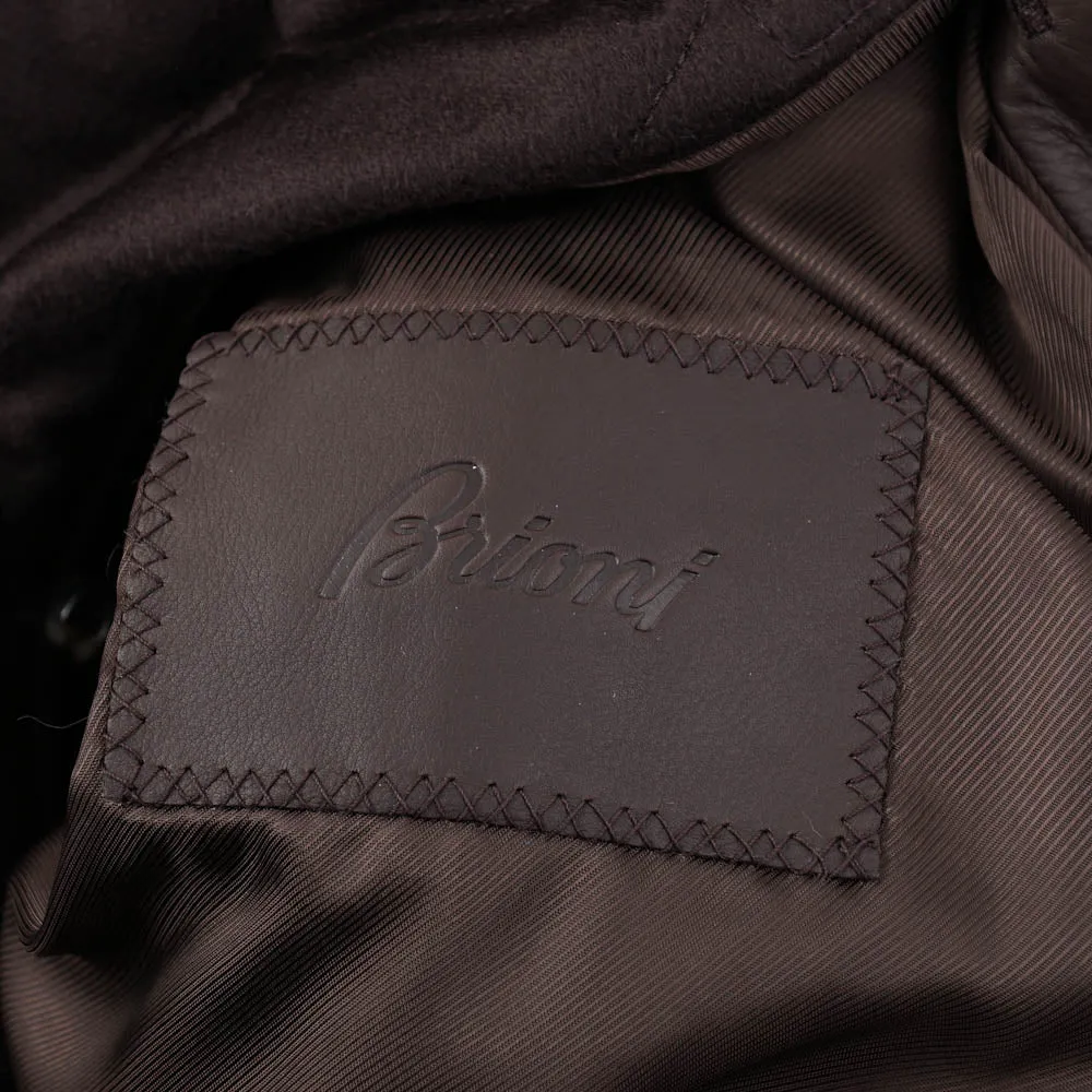 Brioni Leather Coat with Quilted Cashmere Lining