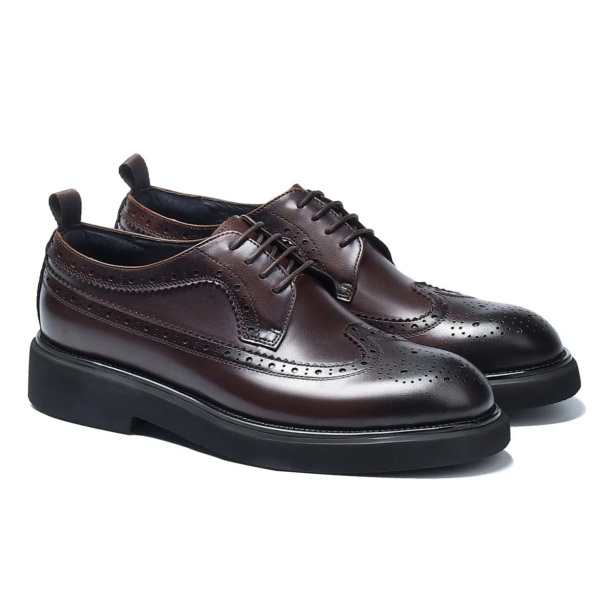 Brown brogue oxford shoes