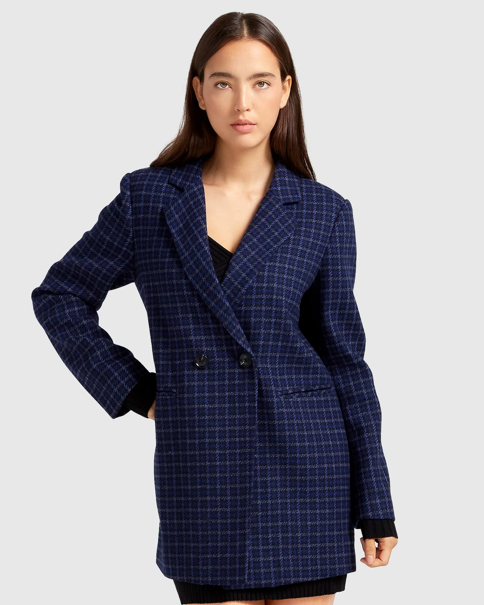 Cambridge Oversized Wool Blazer - Blue